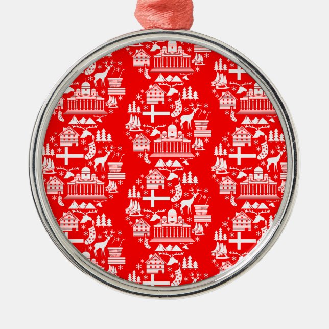 Traditional Finnish Christmas Decor Metal Tree Decoration (Front)