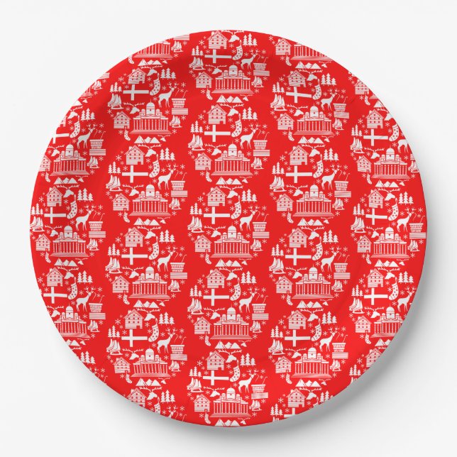 Traditional Finnish Christmas Decor Paper Plate (Front)