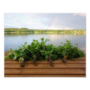 Traditional Finnish sauna whisks photo print
