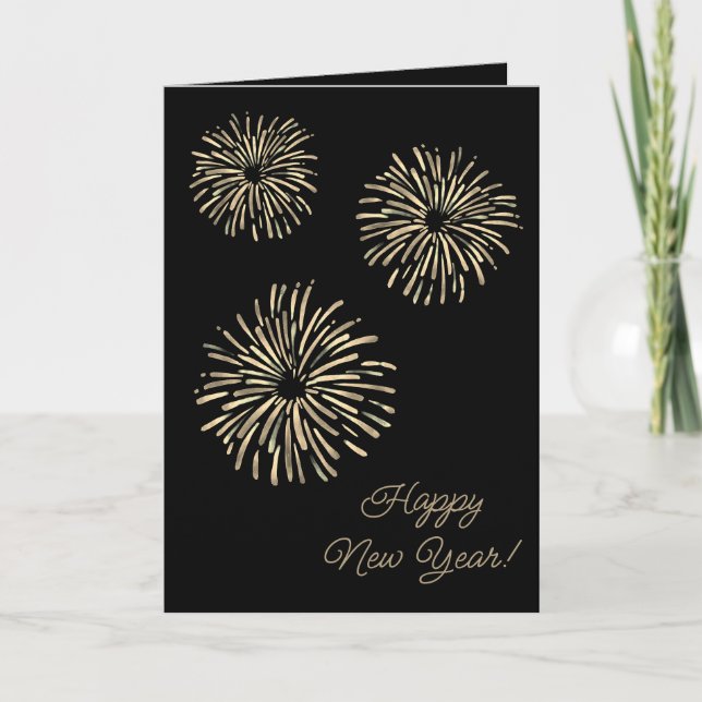 Traditional Fireworks New Years Cards (Front)