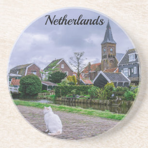 Traditional fishing village Marken in Netherlands Coaster