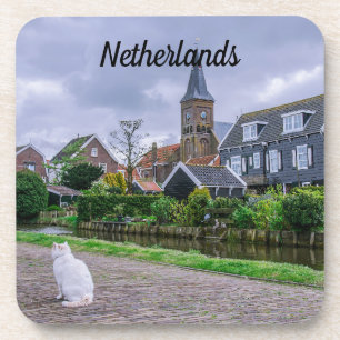 Traditional fishing village Marken in Netherlands Coaster