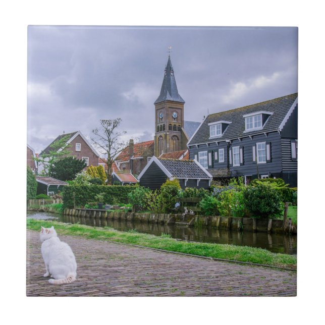 Traditional fishing village Marken in Netherlands Tile (Front)