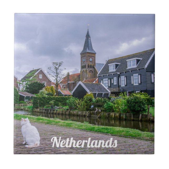 Traditional fishing village Marken in Netherlands Tile (Front)