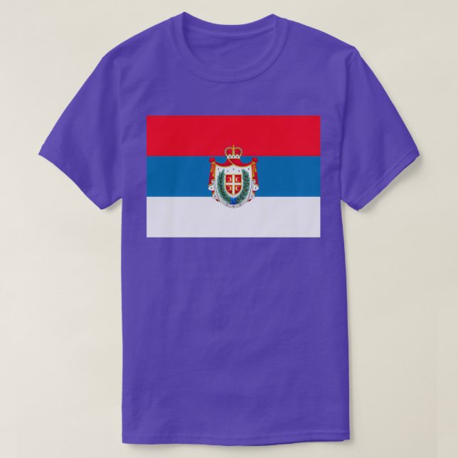 Traditional Flag of Vojvodina with Coat of Arms T-Shirt (Design Front)