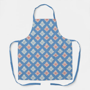 Traditional Floral Block Print Pattern Apron