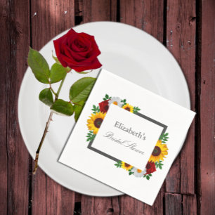 Traditional Floral Bridal Shower Napkin
