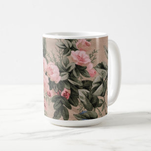 Traditional Floral Fabric Photo Coffee Mug