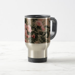 Traditional Floral Fabric Photo Travel Mug