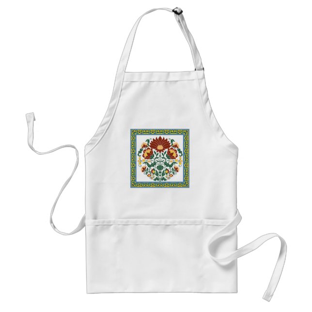Traditional Floral Folk Art Botanical Pattern with Standard Apron (Front)