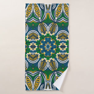 Traditional floral ornament, seamless pattern with bath towel
