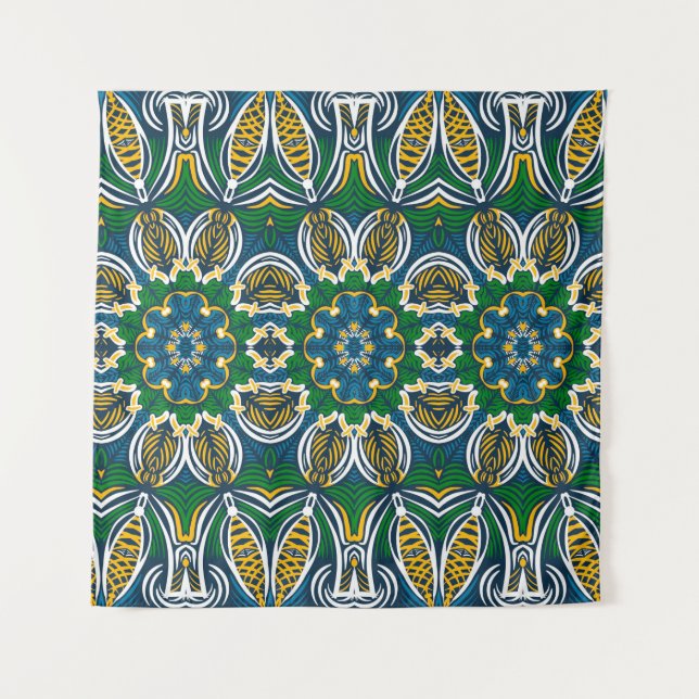 Traditional floral ornament, seamless pattern with tapestry (Front)