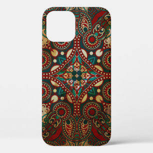Traditional Floral Paisley Bandanna Grunge iPhone 12 Case