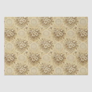 Traditional Floral Pearls and Lace Wedding Tissue Paper