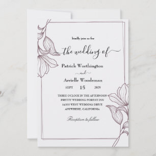 traditional floral wedding invitation