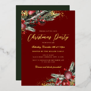 Traditional Foliage Gold Shimmer Christmas Party