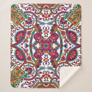 Traditional Folk Art Allover Designart, ethnic, ba Sherpa Blanket
