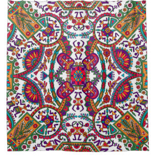 Traditional Folk Art Designart,ethnic,background,c Shower Curtain