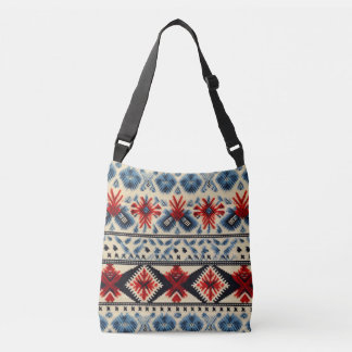 Traditional Folk Embroidery Stripe  Pattern Crossbody Bag