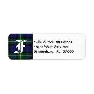Traditional Forbes Tartan Plaid Monogram