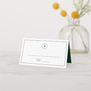 Traditional Forest Green Elegant Wedding Place Card