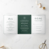 Traditional Forest Green Elegant Wedding