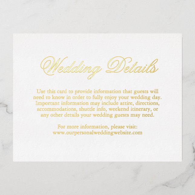 Traditional Formal Elegant Wedding Enclosure Card (Front)