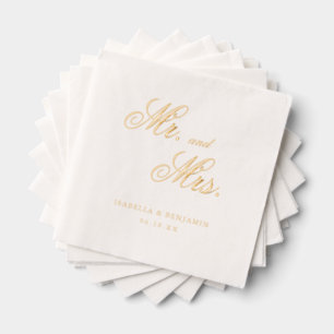 Traditional Formal Elegant Wedding Foil Napkins