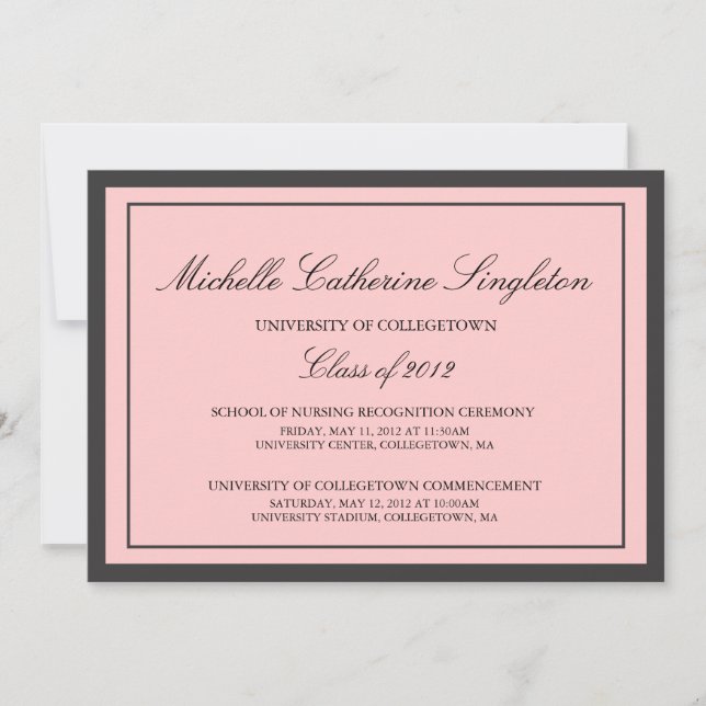 Traditional Formal University Graduation Events Announcement (Front)