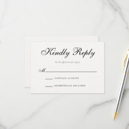 Traditional Formal Wedding RSVP Response Card