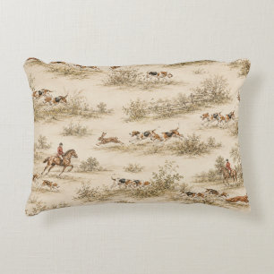 Traditional Foxhound Hunt Decorative Cushion