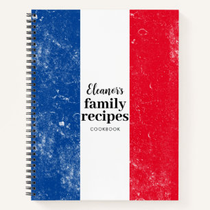 Traditional French Flag Family Recipe Cookbook Notebook