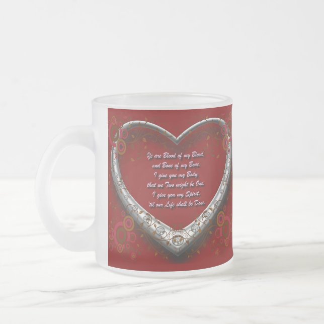 Traditional Gaelic Wedding Vow - Blood of my Blood Frosted Glass Coffee Mug (Left)
