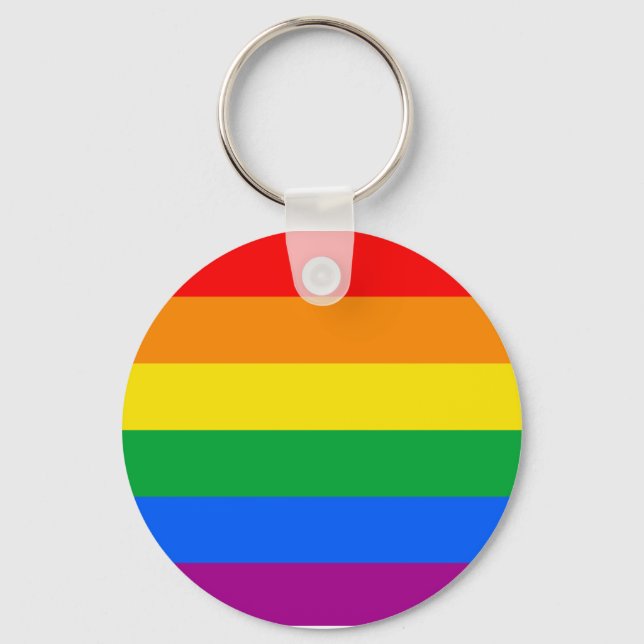 Traditional Gay Pride Flag Key Ring (Front)