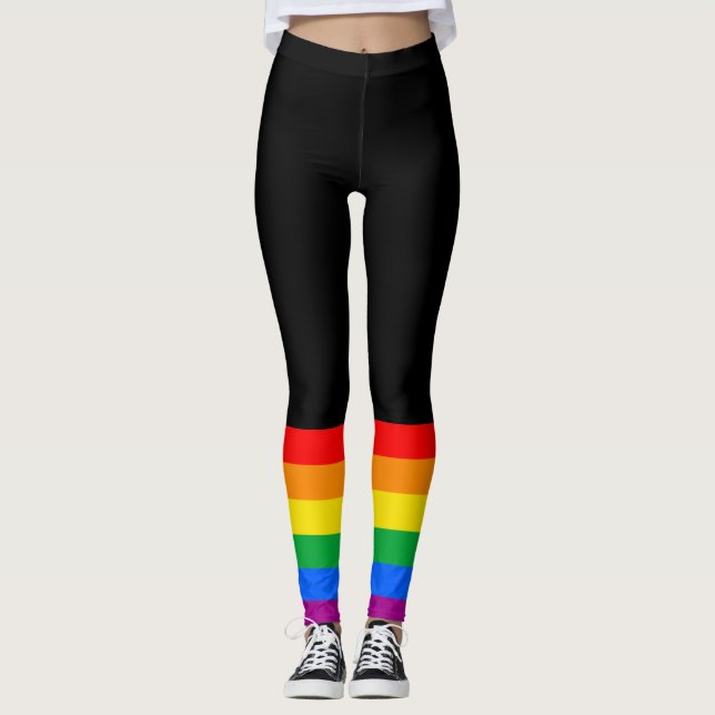 Traditional Gay Pride Flag Leggings (Front)