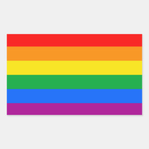 Traditional Gay Pride Flag Rectangular Sticker