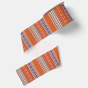 Traditional Geometric Ethnic Motif Grosgrain Ribbon