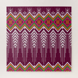 Traditional Geometric Ethnic Pattern Jigsaw Puzzle