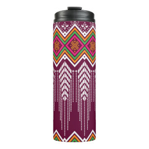 Traditional Geometric Ethnic Pattern Thermal Tumbler