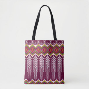 Traditional Geometric Ethnic Pattern Tote Bag
