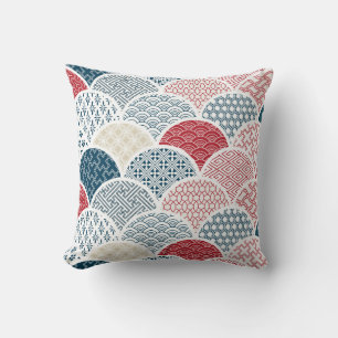 traditional geometric kimono pattern vintage sketc cushion
