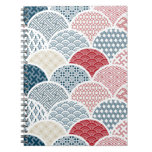 traditional geometric kimono pattern vintage sketc notebook