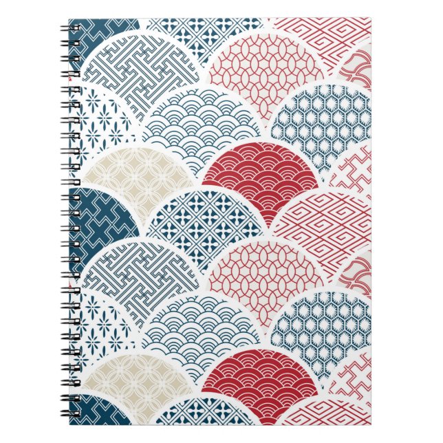 traditional geometric kimono pattern vintage sketc notebook (Front)