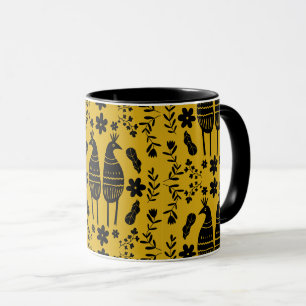 Traditional Germanic Folk Art Bird Mug