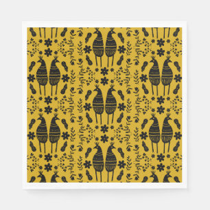 Traditional Germanic Folk Art Bird Napkin