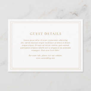 Traditional Gold Elegant Wedding Enclosure Card