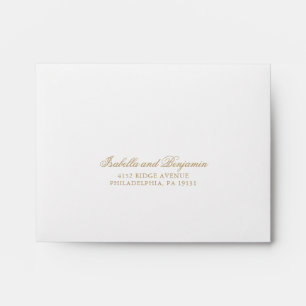 Traditional Gold Formal Elegant RSVP Wedding Envelope