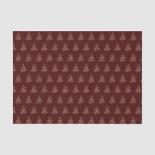 Traditional gold metallic Christmas tree red Tissue Paper