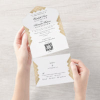 Traditional Gold Pyramid Geometric QR Code Wedding