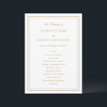 Traditional Gold Timeless Wedding Programme<br><div class="desc">Elegant wedding program with a simple and classic design.</div>